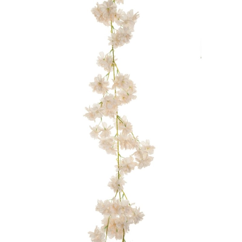 Lot de 12 - Guirlande artificielle de cerisier en fleurs, 178 cm - pêche clair 