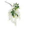Lot de 24 - Tige suspendue artificielle de glycine X5, 105 cm - blanc 