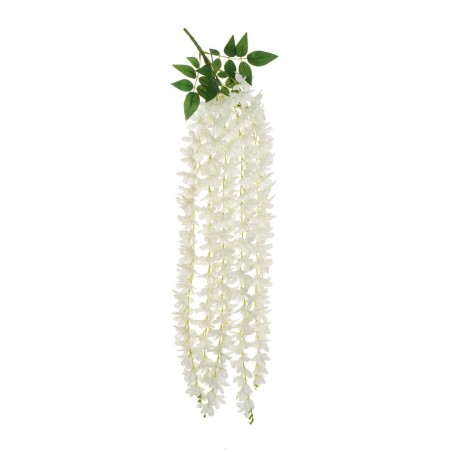 Lot de 12 - Buisson suspendu artificiel fleurs d'été, 106 cm - blanc 