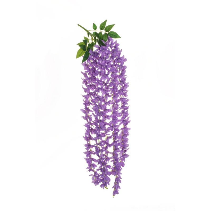 Lot de 12 - Buisson suspendu artificiel fleurs d'été, 106 cm - violet 
