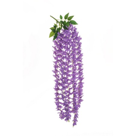 Lot de 12 - Buisson suspendu artificiel fleurs d'été, 106 cm - violet 