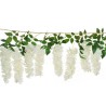 Lot de 6 - Guirlande artificielle de glycine, 173 cm - blanc 