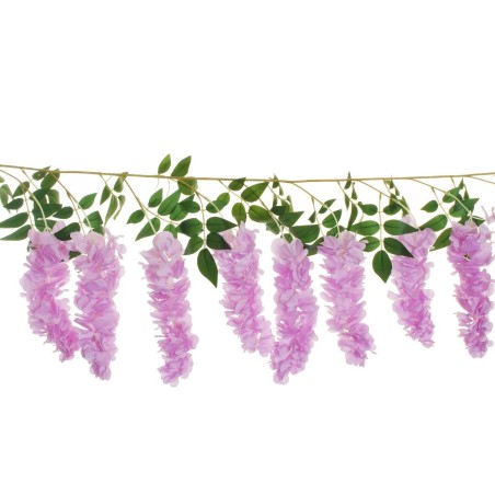 Lot de 6 - Guirlande artificielle de glycine, 173 cm - lilas 