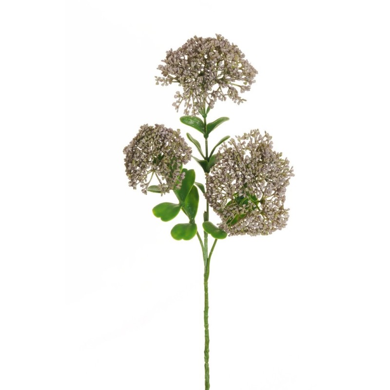 Lot de 12 - Tige artificielle de sedum X3, 57 cm - violet vert clair 
