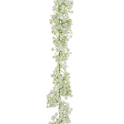 Lot de 6 - Guirlande artificielle de gypsophile, 180 cm - blanc crème 