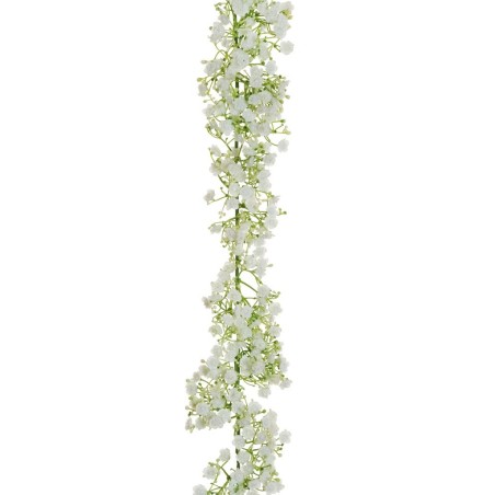 Lot de 6 - Guirlande artificielle de gypsophile, 180 cm - blanc crème 