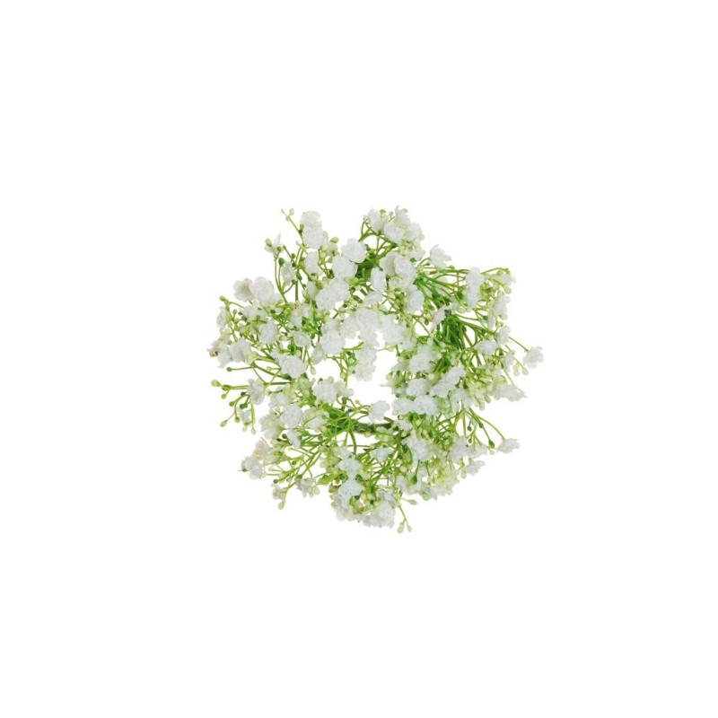 Lot de 12 - Petite couronne artificielle de gypsophile, D. 20 cm - blanc crème 