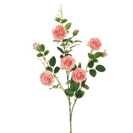 Lot de 12 - Branche artificielle de roses Austin X3, 87 cm - rose 