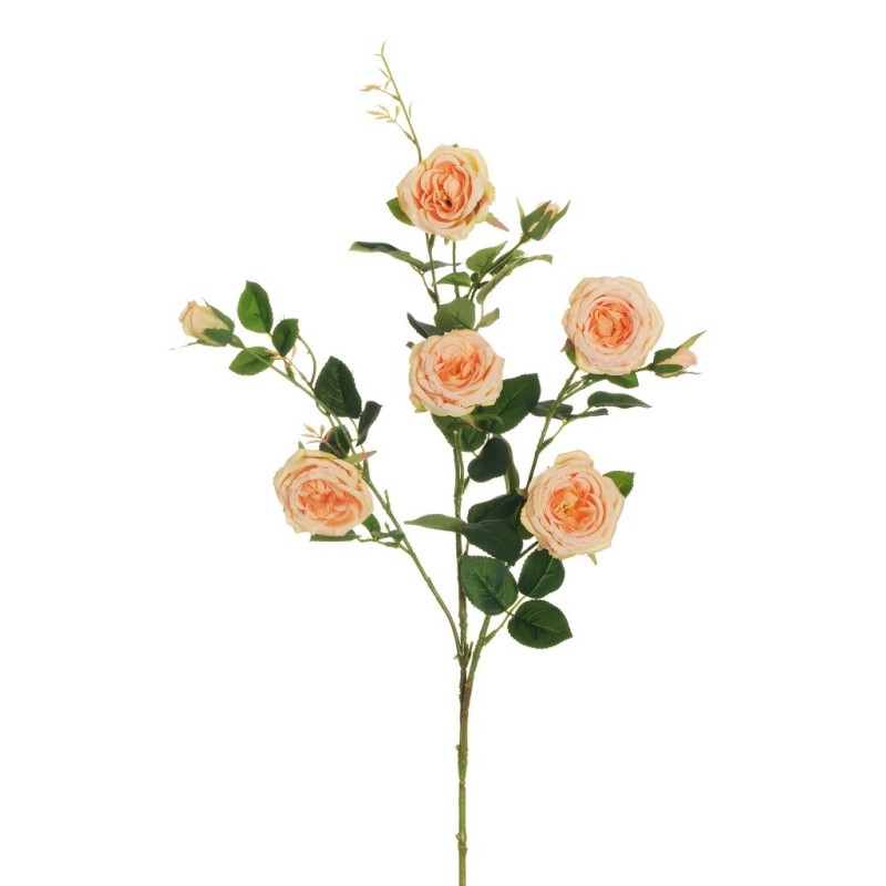 Lot de 12 - Branche artificielle de roses Austin X3, 87 cm - saumon 