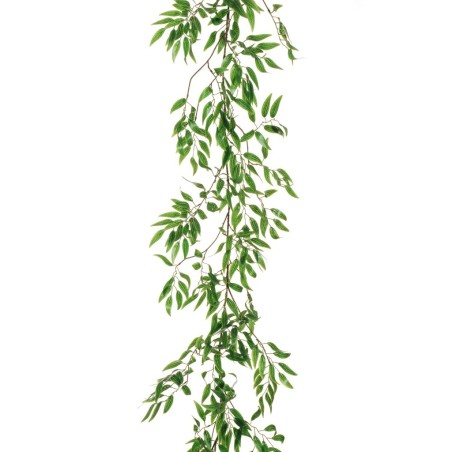 Lot de 12 - Guirlande artificielle de saule toucher réel, 170 cm - vert foncé 