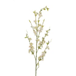 Lot de 12 - Longue branche artificielle de prunus X7, 125 cm - blanc 