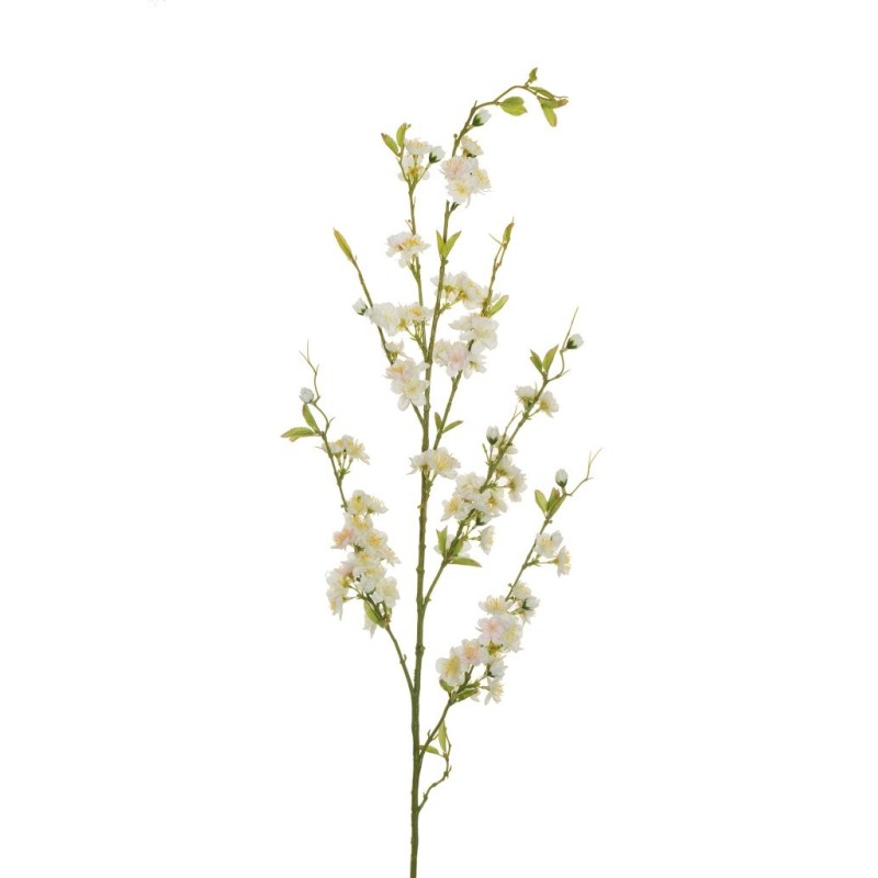 Lot de 12 - Longue branche artificielle de prunus X7, 125 cm - blanc 