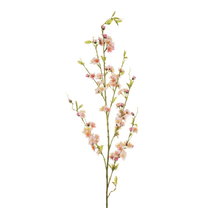 Lot de 12 - Longue branche artificielle de prunus X7, 125 cm - rose 