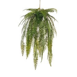 Lot de 2 - Lampe suspendue artificielle de fougères, 92 cm - vert 