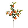 Lot de 12 - Tige artificielle d'oranges toucher réel X8, 95 cm - orange 
