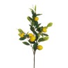 Lot de 12 - Tige artificielle de citrons toucher réel X6, 95 cm - jaune 