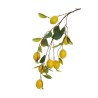 Lot de 8 - Branche suspendue artificielle de citrons toucher réel X9, 110 cm - jaune 