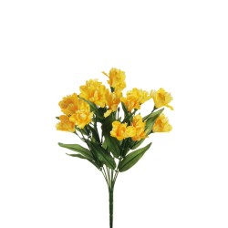 Lot de 12 - Mini buisson artificiel d'iris X9, 45 cm - jaune 