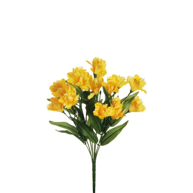 Lot de 12 - Mini buisson artificiel d'iris X9, 45 cm - jaune 