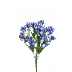 Lot de 12 - Mini buisson artificiel d'iris X9, 45 cm - bleu crème 