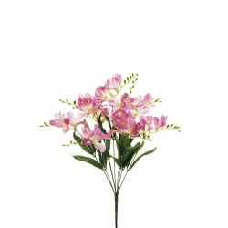 Lot de 12 - Buisson artificiel de frésias X9, 50 cm - lilas 