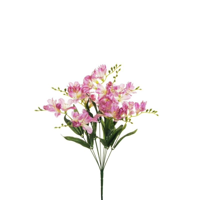 Lot de 12 - Buisson artificiel de frésias X9, 50 cm - lilas 