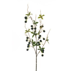Lot de 24 - Branche artificielle de mûres X4, 94 cm - noir 