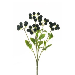 Lot de 24 - Buisson artificiel de mûres toucher réel X5, 46 cm - noir 