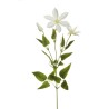 Lot de 24 - Tige artificielle de clématite floquée X3, 72 cm - blanc 