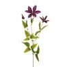 Lot de 24 - Tige artificielle de clématite floquée X3, 72 cm - violet fuchsia 