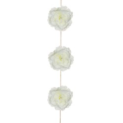 Lot de 48 Guirlande de pivoines avec 9 fleurs, 205 cm chaque pièce dans un sac en polyéthylène artificiel blanc 