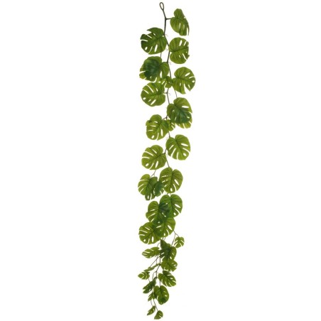 Lot de 12 - Guirlande artificielle de philodendron monstera impression 3D toucher réel, 180 cm - vert 