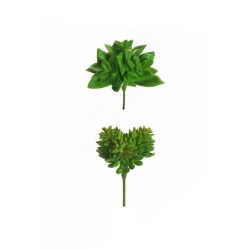 Lot de 36 - Mini sedum album et echeveria artificiels, 12 cm - vert 