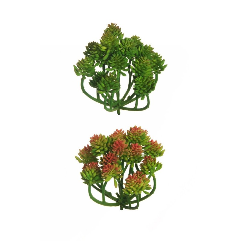 Lot de 36 - Sedum album artificiel, 21 cm - vert vert bordeaux 