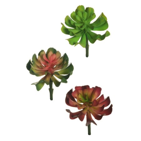 Lot de 36 - Plante grasse artificielle lotus, 15 cm - vert vert rose bordeaux 