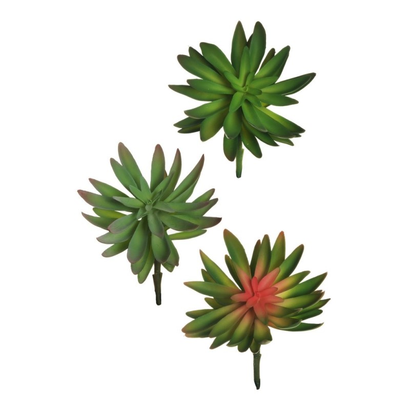 Lot de 36 - Crassula japonica artificielle, 18 cm - vert gris vert bordeaux 
