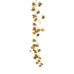 Lot de 24 - Guirlande artificielle de lierre métallisée, 116 cm - or 