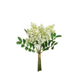 Lot de 12 - Bouquet artificiel de lilas X5, 34 cm - blanc 
