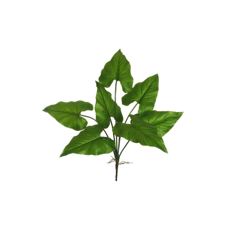 Lot de 12 - Buisson artificiel de feuilles de calla toucher réel X7, 70 cm - vert clair 