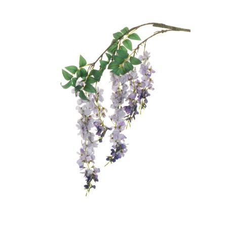 Lot de 18 - Tige suspendue artificielle de glycine X5, 133 cm - lavande 