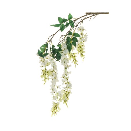 Lot de 18 - Tige suspendue artificielle de glycine X5, 133 cm - blanc 