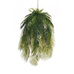 Lot de 2 - Lampe suspendue artificielle d'areca, 105 cm - vert 