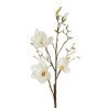 Lot de 6 - Longue branche artificielle de magnolia floqué X5, 132 cm - crème 