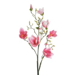 Lot de 4 - Branche géante artificielle de magnolia floqué X9, 150 cm - fuchsia rose 