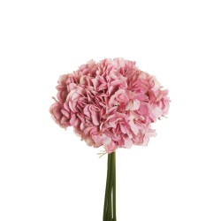 Lot de 12 - Bouquet artificiel d'hortensias Juliette X4, 35 cm - mauve rose 