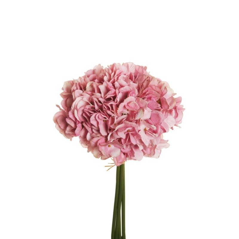 Lot de 12 - Bouquet artificiel d'hortensias Juliette X4, 35 cm - mauve rose 
