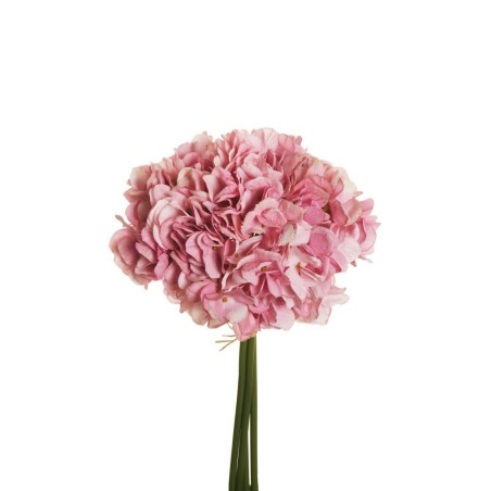 Lot de 12 - Bouquet artificiel d'hortensias Juliette X4, 35 cm - mauve rose 
