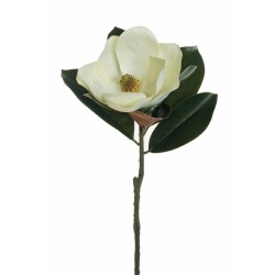 Lot de 12 - Magnolia artificiel toucher réel, 71 cm - blanc 