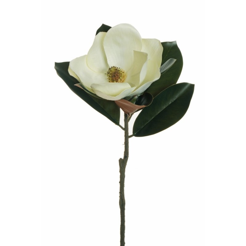 Lot de 12 - Magnolia artificiel toucher réel, 71 cm - blanc 