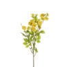 Lot de 24 - Tige artificielle de rose pompon X3 toucher réel, 72 cm - jaune 